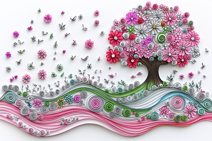 Paper Quilled Spring Tree