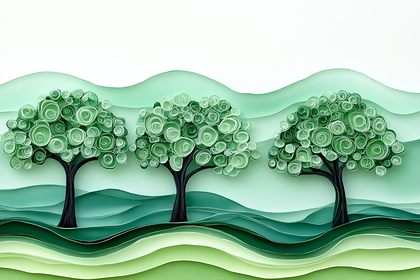 Paper Quilling Trees Landscape
