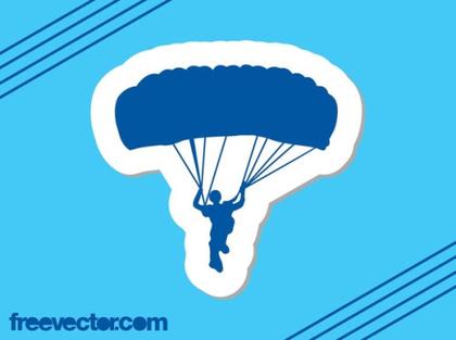 Parachuter Sticker Free Vector