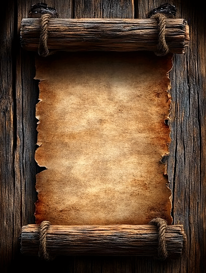 Parchment Scroll On Wooden Background