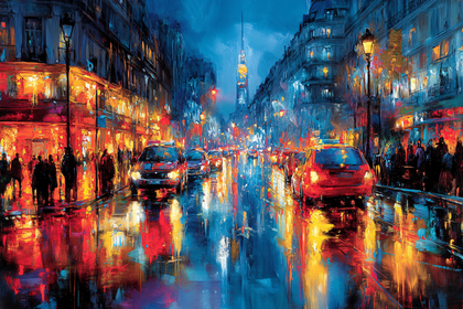 Parisian Cityscape After Rain