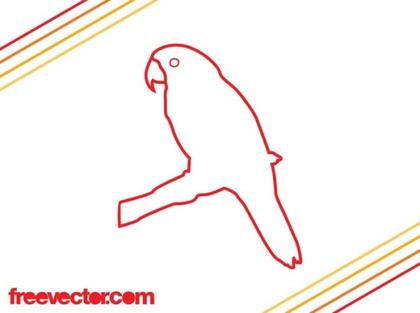 Parrot Outlines Free Vector