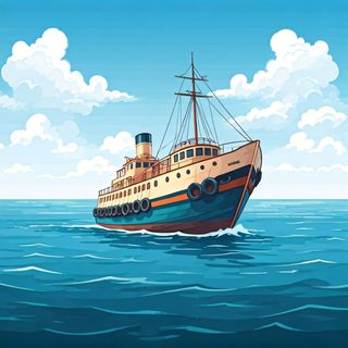 Ferry on the sea