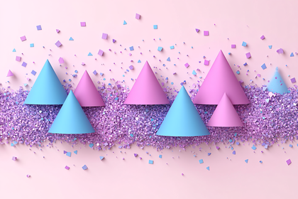 Pastel Cones and Confetti
