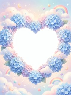 hydrangea heart frame