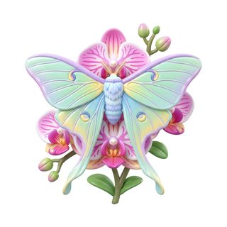 pastel luna moth