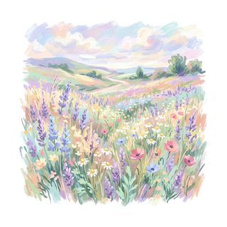 pastel wildflower meadow