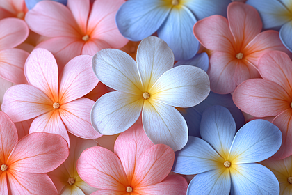 Pastel Plumeria Flowers
