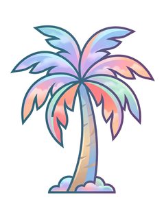 pastel palm tree