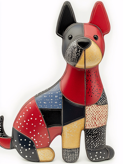 Patchwork Dog Statue
