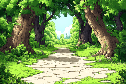Path In Lush Green Forest