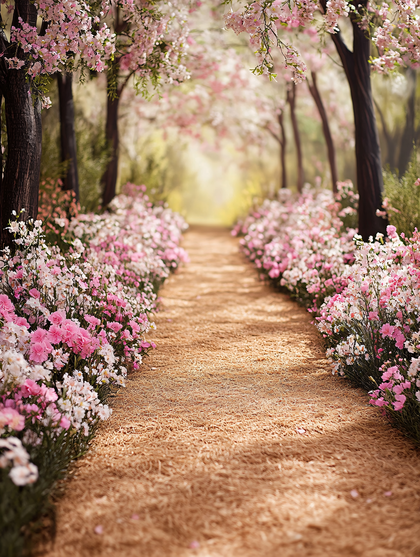 Path Through Blossoming Garden