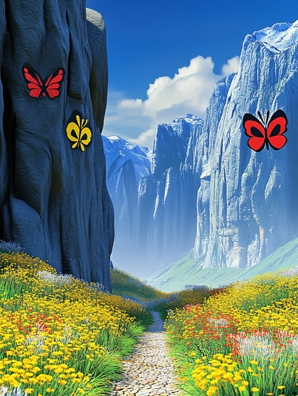 Path Through Flower Field