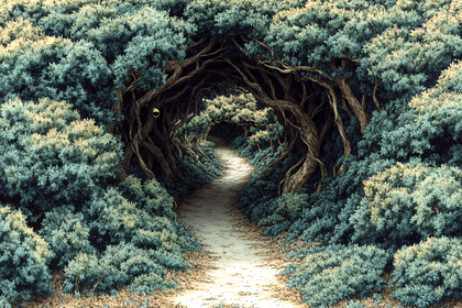 Path Through Mystical Tree Tunnel