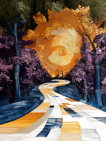 Path to Spiral Sun Painting
