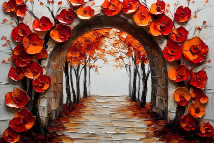 Pathway Through Floral Archway