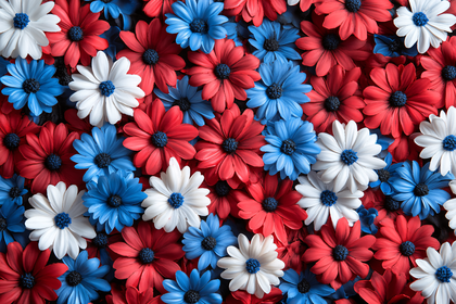 Patriotic Daisy Flower Arrangement