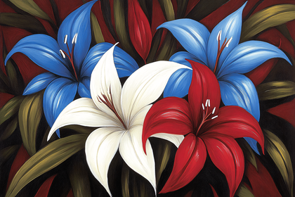 Patriotic Lily Arrangement