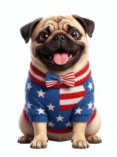 patriotic pug