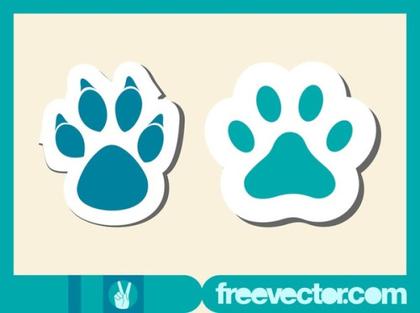 Paw Stickers Free Vector