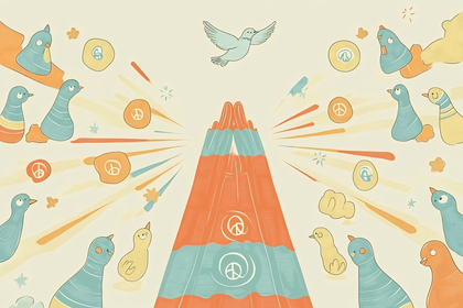Peace Symbol Artwork with Doves