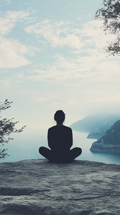 Peaceful Serenity On Coastal Cliff