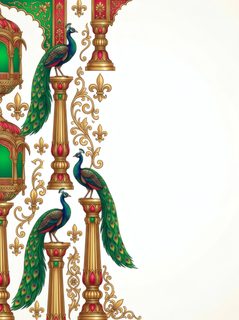 peacock pillar border