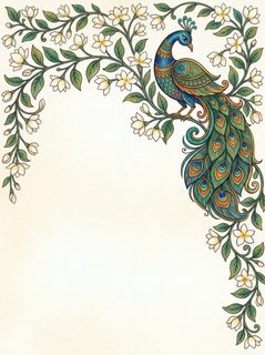 peacock floral border