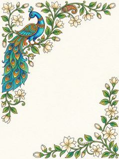 peacock flower frame