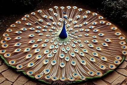 Peacock Displaying Feathers