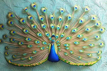 Peacock Displaying Feathers