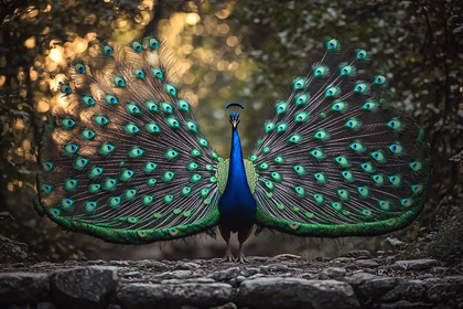Peacock Displaying Feathers