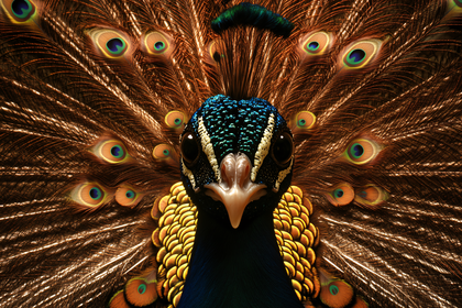 Peacock Displaying Feathers