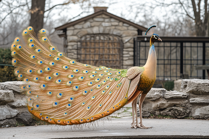 Peacock Displaying Feathers