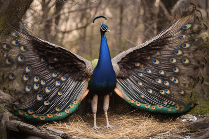 Peacock Displaying its Plumage