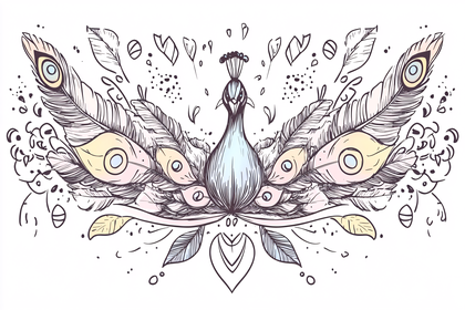 Peacock Feather Illustration