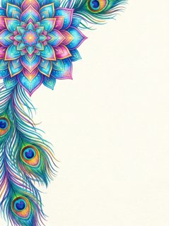 Peacock Mandala Border