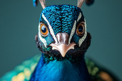 Peacock Head Close-Up