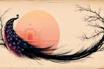Peacock Majesty at Taj Mahal