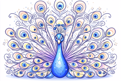 Peacock with Spread Feathers