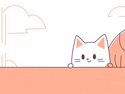 Peeking Cat Illustration