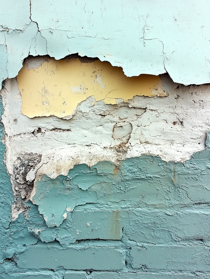 Peeling Paint on Brick Wall