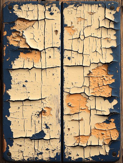 Peeling Paint on Wooden Surface