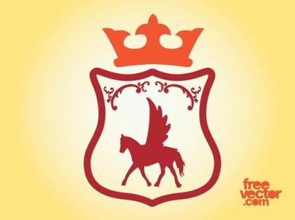 Pegasus Shield Free Vector