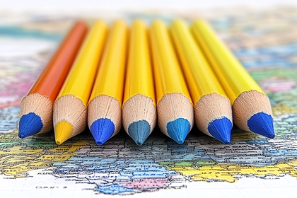 Pencils on a Map