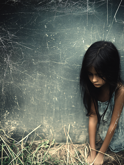 Pensive Child In Despair
