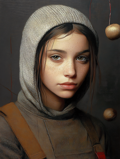 Pensive Girl With Hood