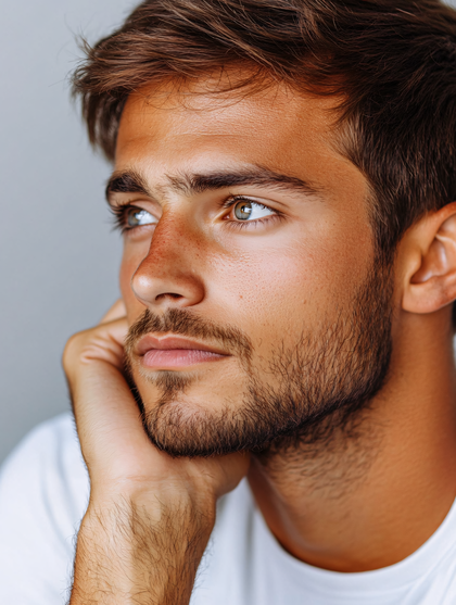 Pensive Man Looking Away