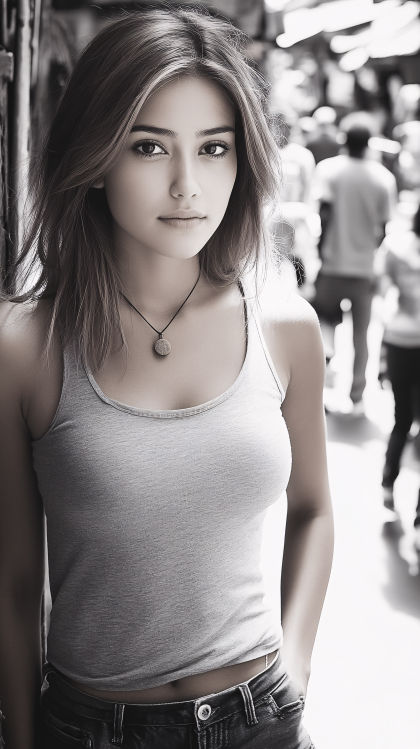 Pensive Young Woman Portrait