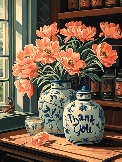 Peonies in Vases